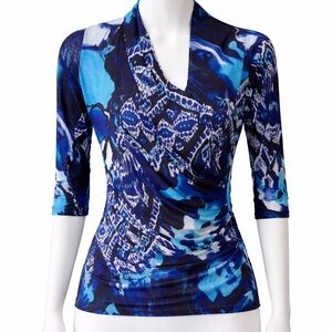 Karen Kane Sheer Top Size XL with 3/4 Sleeves
And Crossover Front